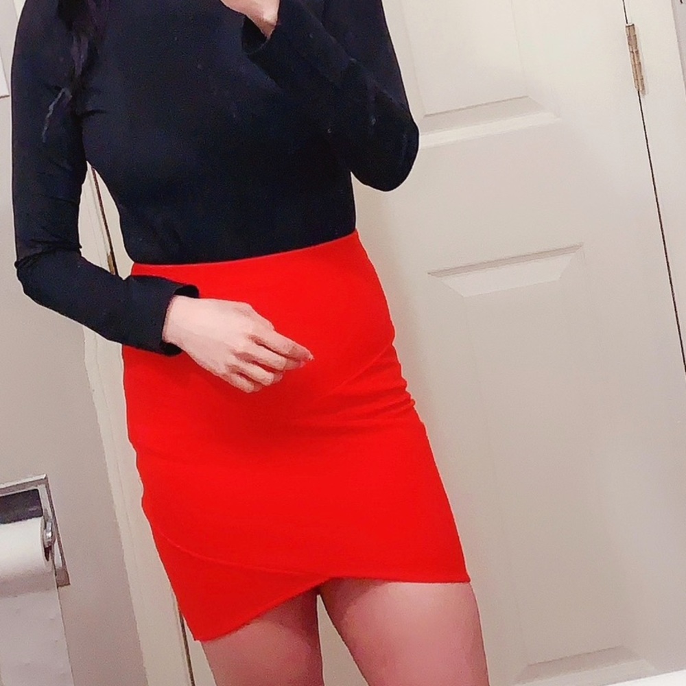 Forever21 Bodycon Red Mini Skirt Size Small